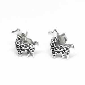 Llama Sterling Silver Pendientes de tachuelas pequeñas