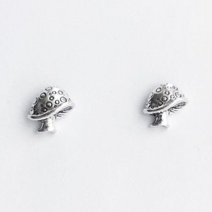 Fairy Mushroom Sterling Silver Stud Earrings