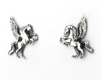 Pegasus Sterling Silver Small Stud Earrings