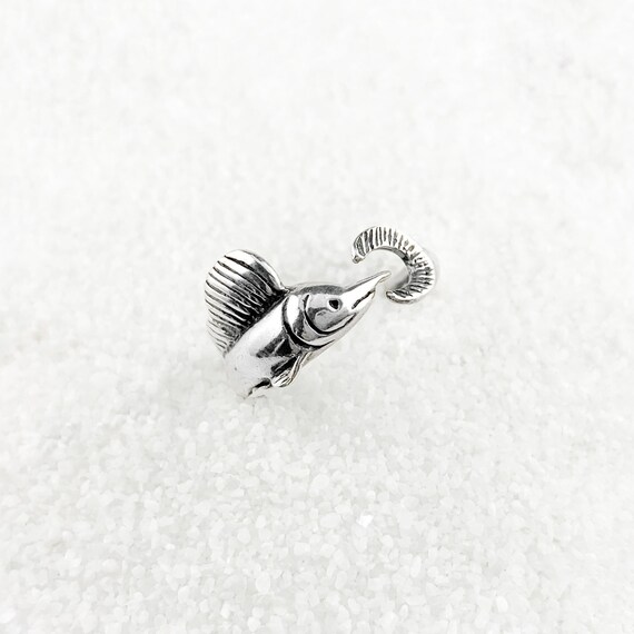 Swordfish Sterling Silver Ring - Adjustable Fish … - image 2
