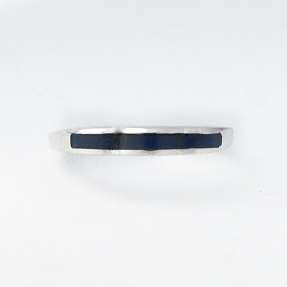 Simplistic Waves Lapis Stacking Ring in Sterling … - image 4