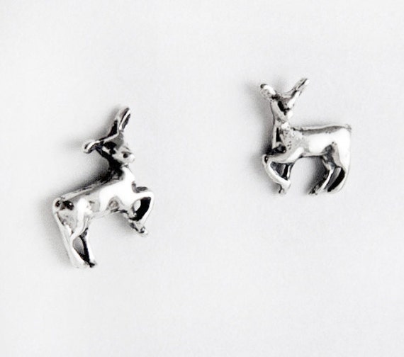 Tiny Deer Sterling Silver Stud Earrings: Nature L… - image 2