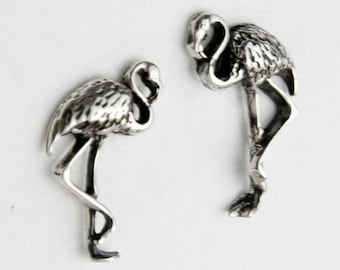 Funky Flamingo Sterling Silver Post Earrings