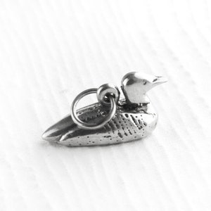 Adorable Duck Charm Pendant in Sterling Silver, Duck Charm in Sterling Silver, Loon Charm in Sterling Silver, Bird Charm in Sterling Silver