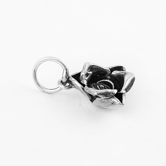 Rose Flower Charm in Sterling Silver, Sterling Si… - image 3