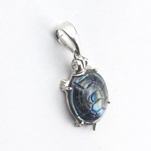 Ablone Turtle Charm in Sterling Silver