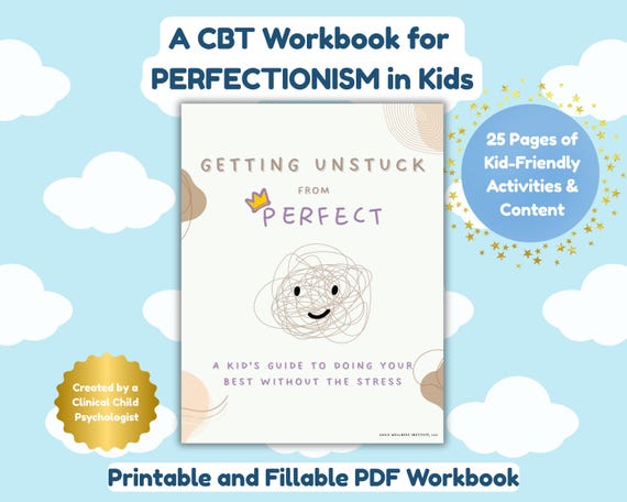 Perfectionism Workbook for Kids and Tweens | CBT Activities and Coping Skills (Printable, Fillable PDF)