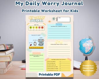 Worry Journal Printable for Kids