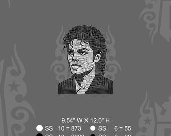 Michael Jackson MJ portret strass sjabloon, instant digitale download SVG, ontwerp gesneden bestanden, Silhouette Cameo Cricut