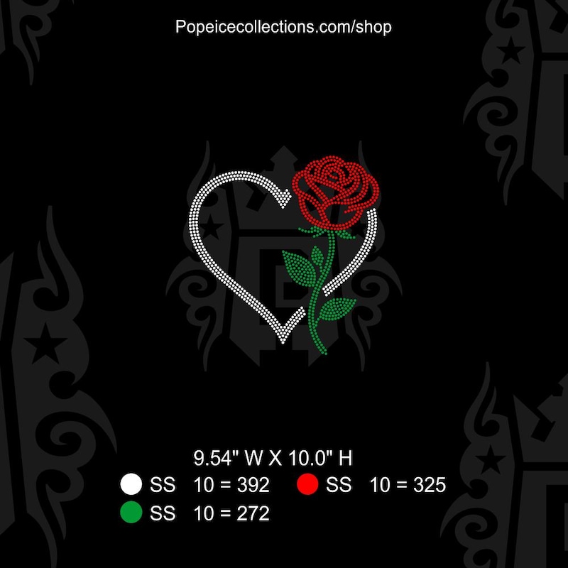 Rhinestone Template Roses - Etsy