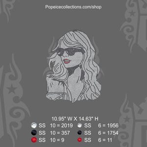 Taylor Celebrity Portrait Rhinestone Template, Instant Digital Download SVG, Design Cut Files, Silhouette Cameo Cricut