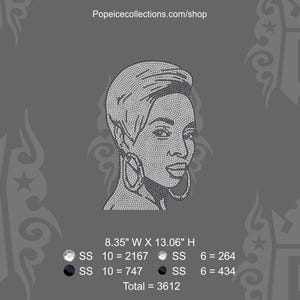 Mary J Blige Celebrity Portrait Rhinestone Template, Instant Digital Download SVG, Design Cut Files, Silhouette Cameo Cricut