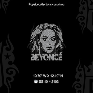 Bey Celebrity Portrait Rhinestone Template, Instant Digital Download SVG, Design Cut Files, Silhouette Cameo Cricut