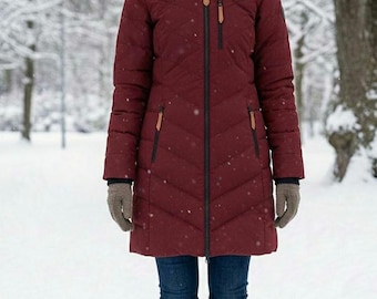 Women's Waterproof Insulated Puffer Coat – Long Faux Fur Hood Parka