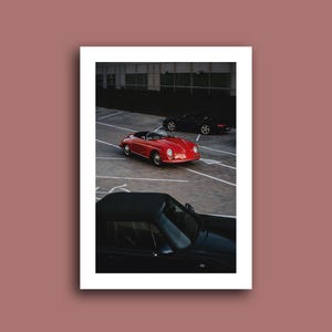 Porsche 356 Speedster Printable Photo Poster, Color Porsche 356 Speedster Print, Porsche front View, Luxury Sport Car Poster, Car Poster