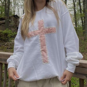 Jesus saves patchwork sweatshirt