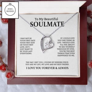 To My Beautiful Soulmate Forever Love Necklace, Gifts for Wife, Gifts for Girlfriend, Anniversary Gift, Birthday Gifts, Birthday Necklace