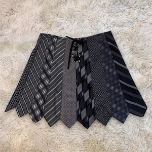 Custom Silk Tie Patchwork Skirt, Upcycled Vintage Necktie Fashion