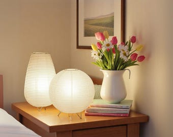 Japanese Minimalist Rice Paper Table Lamp: Nordic Modern Home Decor