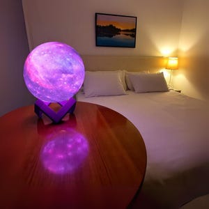 3D Printed Moon Lamp Rechargeable LED Nightlight with Remote, 16 Color Indoor Bedroom Light, Perfect Christmas Gift for Room Decor