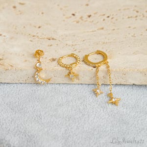Shiny Flat Back Earrings Set • Dainty Tragus Helix Studs • Cartilage Jewelry Gift for Her • Waterproof Minimalist Earring Set