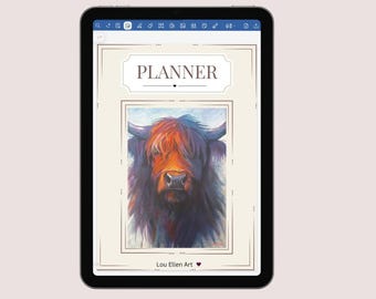 Undated Digital Planner for iPad,Hyperlinked Yearly, Monthly, Weekly & Daily PlannerGoodNotes and Notability