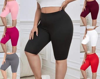 Ladies Womans Plain Cycling Shorts Active Casual Shorts Uk 6-26(S013)