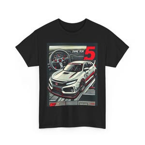 Civic EK EG Type R Style JDM Car Enthusiast T-Shirt, Vintage Honda Civic Racing Tee, Unisex Heavy Cotton Tee for Car Fans