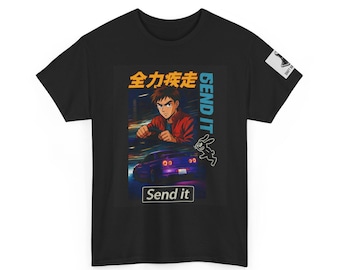 Koszulka JDM Car Send It z motywem driftu anime JDM Skyline Racer GTR