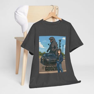 Godzilla GTR Style JDM T-Shirt, Unisex Heavy Cotton Tee, Car Enthusiast, Casual Streetwear, Anime & Retro Design