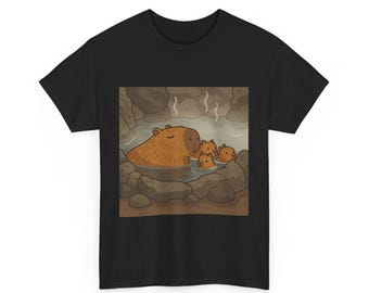 Capybara Family T-Shirt, Cute Animal Tee, Happy Capybara Shirt, Fun Wildlife Gift, Unisex Cotton Top