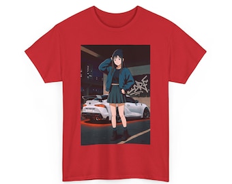 Camiseta gráfica JDM Supra inspirada en el anime: camiseta de algodón estilo urbano