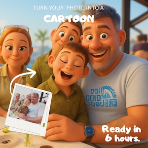 Custom Pixar Style Portrait from Your Photo | Personalized 3D Cartoon Character | Couple, Family, Pet Gift | Digital Pixar Art
