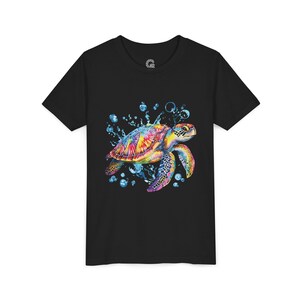 Colorful Turtle Youth Tee: Fun Ocean Animal Graphic Kids T-Shirt