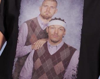 Camiseta vintage de baloncesto de Nikola Jokic y Aaron Gordon, camiseta Denver Step Bros, camiseta divertida de baloncesto de los 90
