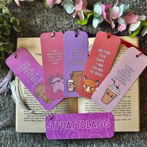 Segnalibri Kawaii con giochi di parole / NSFW - Segnalibri di carta fatti a mano carini e divertenti con nappa