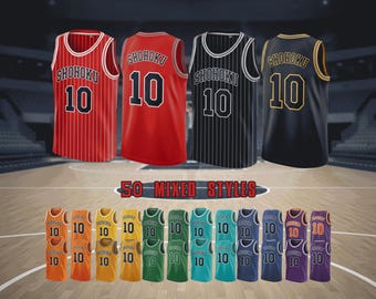 Camiseta de baloncesto personalizada con nombre y número Shohoku10 para adultos y jóvenes aficionados.