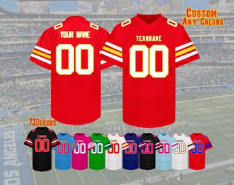Custom Football Jerseys, Personalized Team Name Number& Logo Sport team Shirt, Couple Jersey, Gifts for Toddler, Youth, Men and Women.