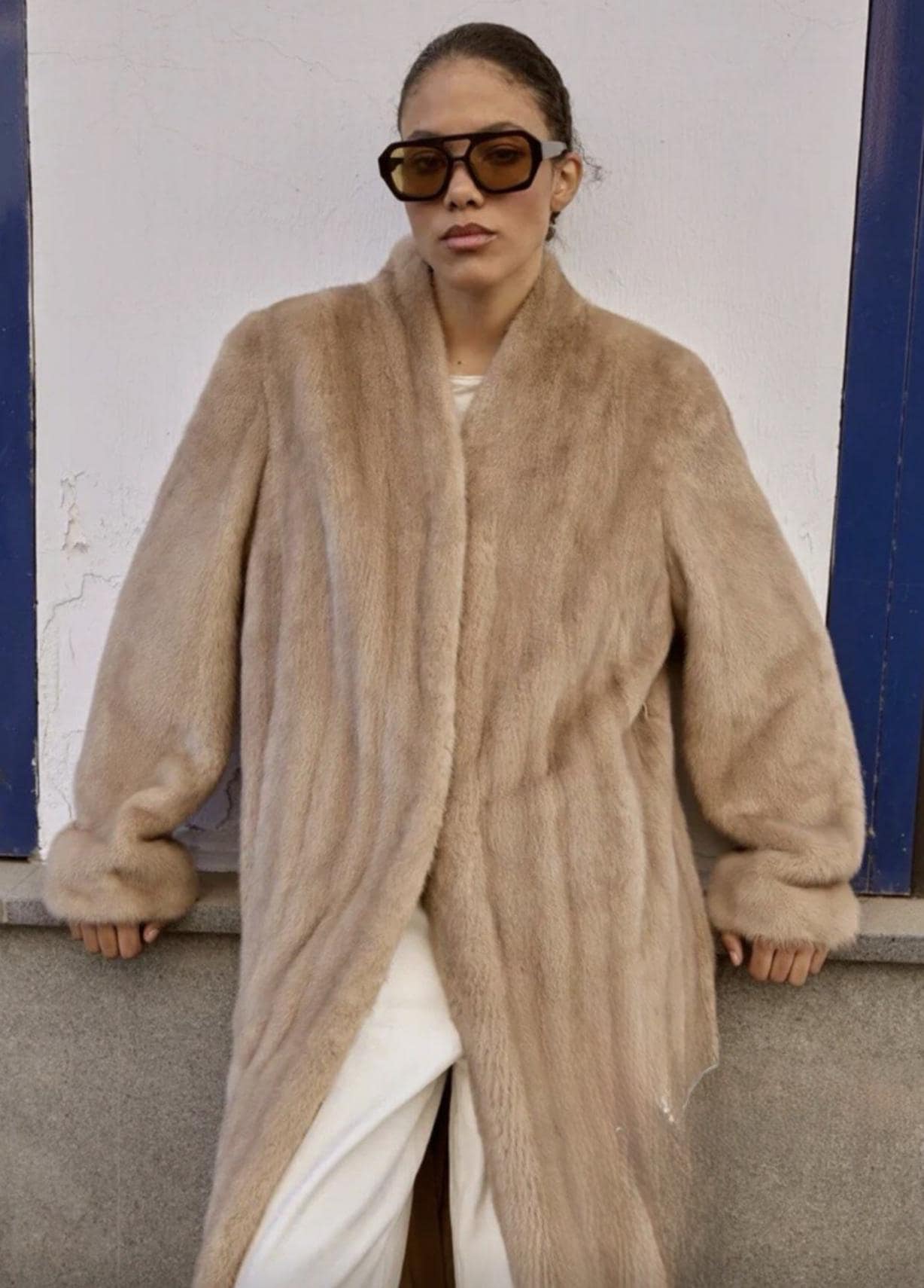 フランス製 chocquenet ワイルドキャットファーロングコート Y369b フランス製 chocquenet ワイルドキャットファーロングコート Y369b