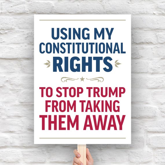 Free Speech Protest Sign: No Kings Anti-Trump Poster (Download, PDF JPG, 7 Sizes)