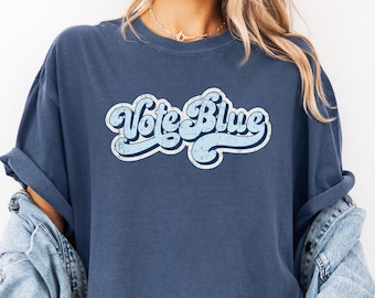 Vote Blue T-Shirt, Retro Progressive Political Graphic Tee, Democrats & Liberals Shirt