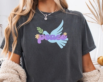 Peace Dove T-Shirt, Anti War Graphic Tee, Retro Activist Shirt, Human Rights Gift