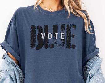 Vote Blue T-Shirt – Subtle Political Statement Tee, Anti-Trump Shirt, Liberal Democrat Election Shirt