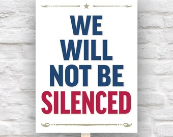 Free Speech Protest Sign | Anti Trump March Poster | No Kings Resistance (PDF, JPG, 7 Sizes)