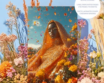 Goddess Manifestation Journal Lined Hardcover | Personal Notebook | Gratitude Diary | A5 5.75"x8" | Wellness Self Care | Gift Stationery