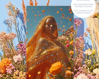 Goddess Manifestation Journal Lined Hardcover | Personal Notebook | Gratitude Diary | A5 5.75"x8" | Wellness Self Care | Gift Stationery