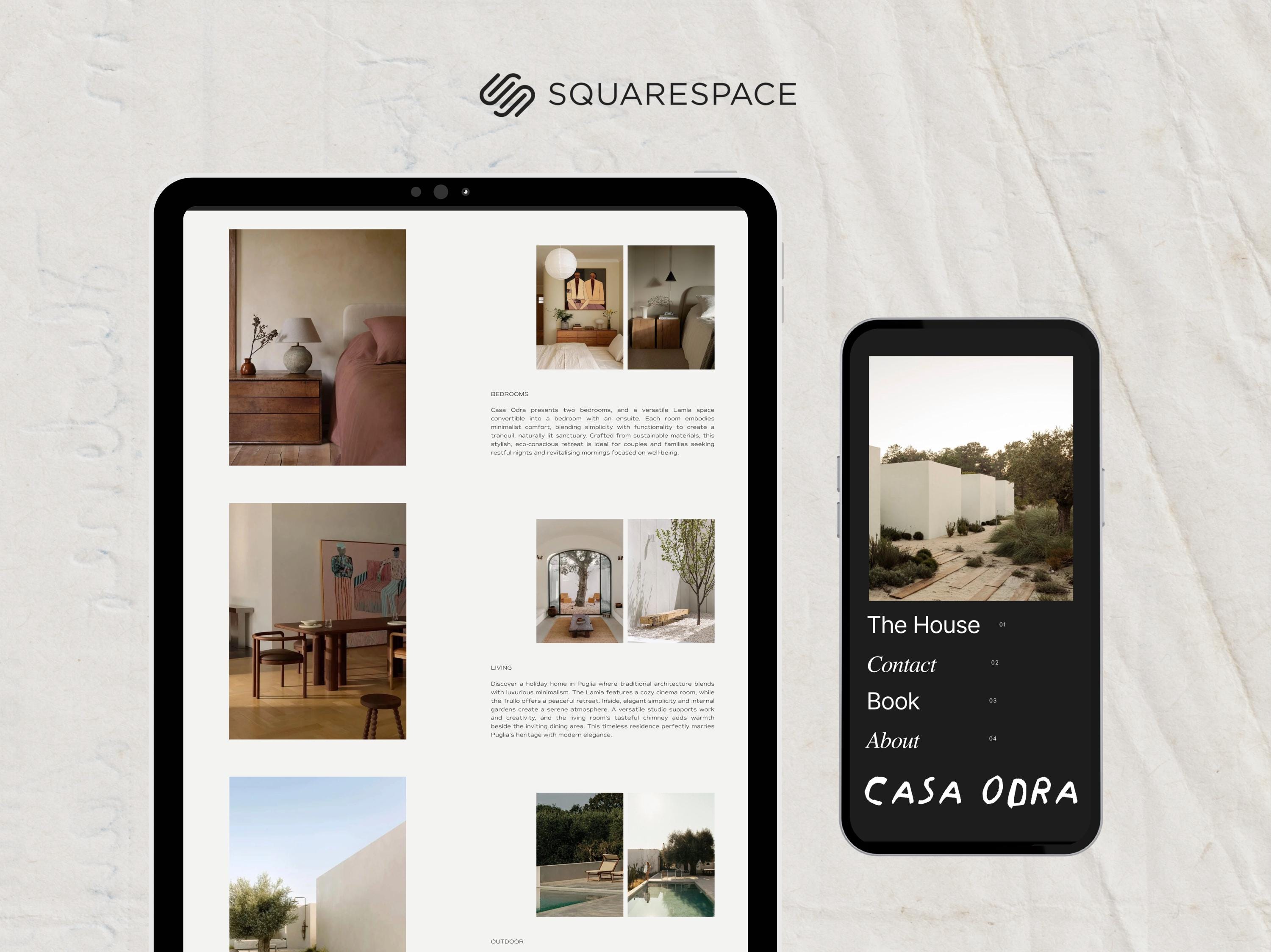 Vacation Rental Squarespace Template, Villa Website Template, Holiday