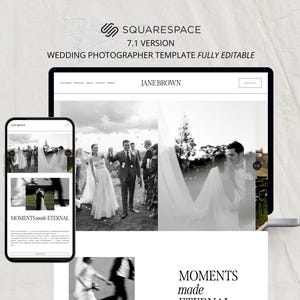 Squarespace Website Template: Wedding Photographer Design (7.1) (PDF Guide Included