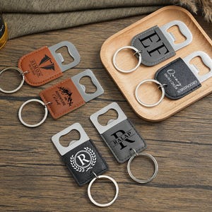 Custom Bottle Opener,Personalized Leather Keychain Bottle Opener,Bottle Opener Key,Best Men Gift,Gift for Boyfriend,Beer Opener Keychain