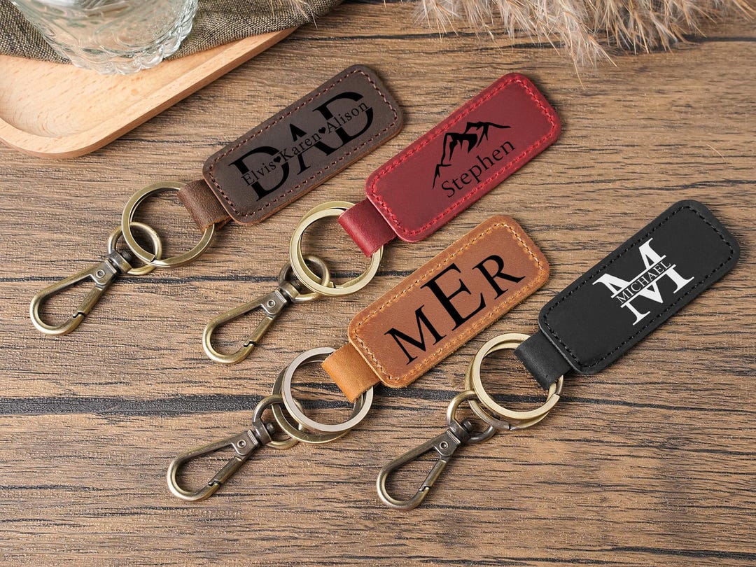 Personalized Leather Keychain,custom Name Key Ring,leather Keychain ...